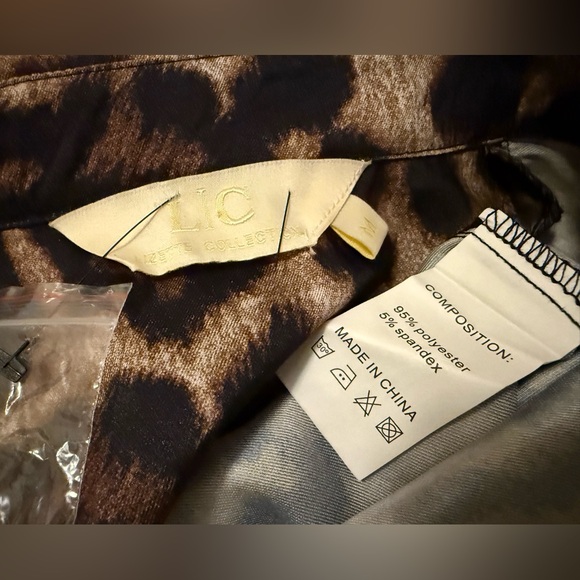 NWOT 2 piece Chic wild pants and shirt matching set Brown and Black size M - Picture 14 of 16